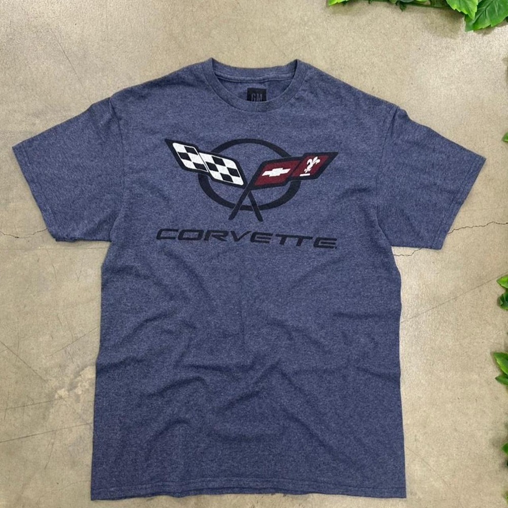 Chevrolet Corvette Crossed Flags Graphic T-Shirt